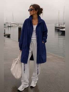 Eileen Fisher | Cobalt Lightweight Utility Jacket | Cotton Blend | Approx. 1X